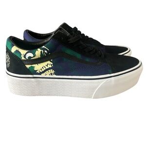 Vans Women's Black and Green Sneakers